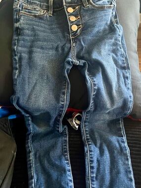 Girls size 6 Old Navy Dark Blue Button-Fly Jeans Jeggings Like New
